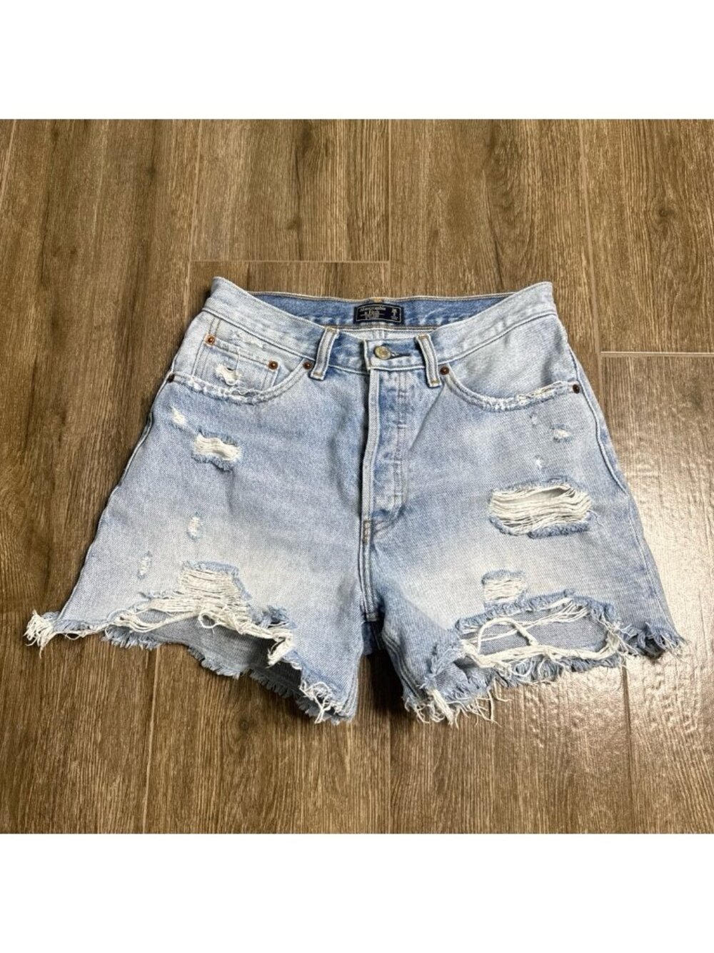 Abercrombie High Rise 4 Inch Denim Shorts Womens 26